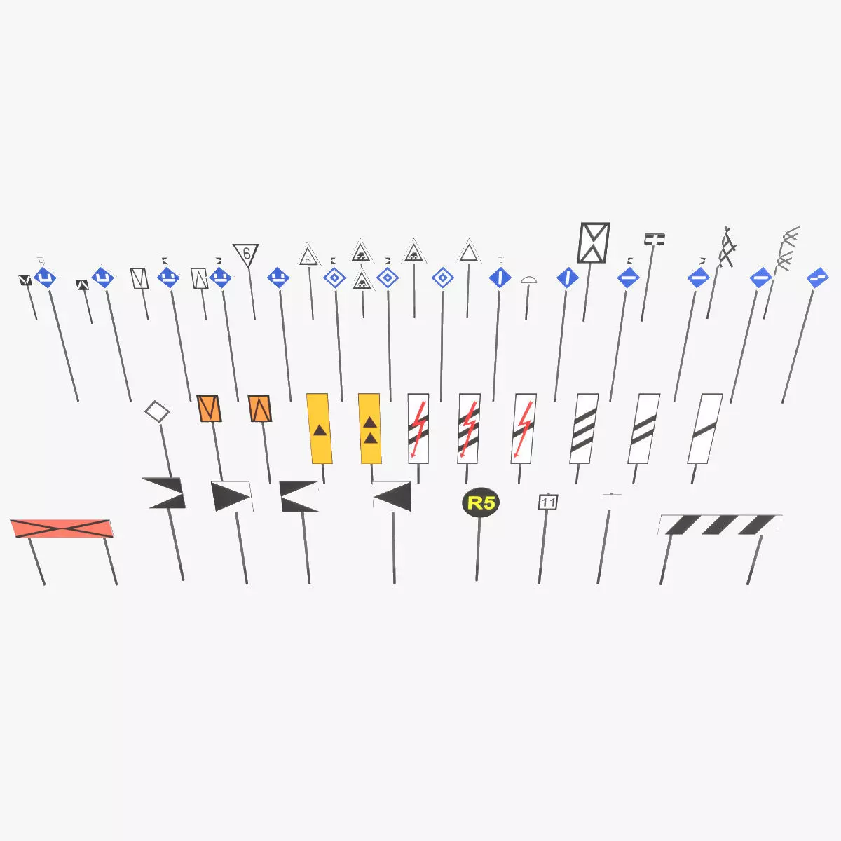 Rail Signs 3D model