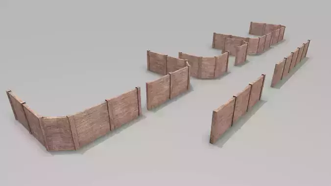 Modular Damaged Wooden Walls