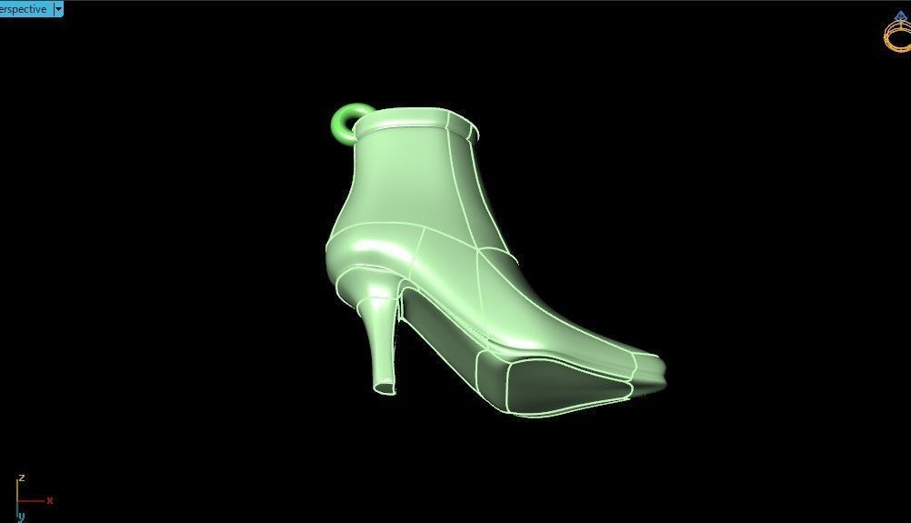 fashionable stylish pendant women boots 3D print model_25