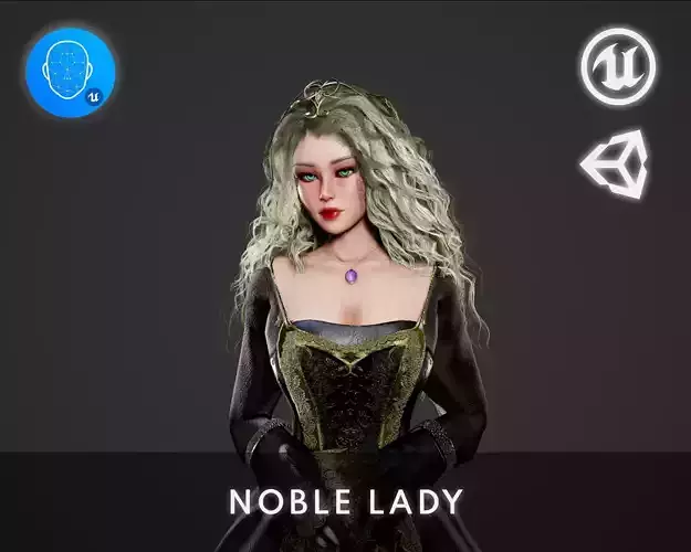 Noble Lady Low-poly 3D model