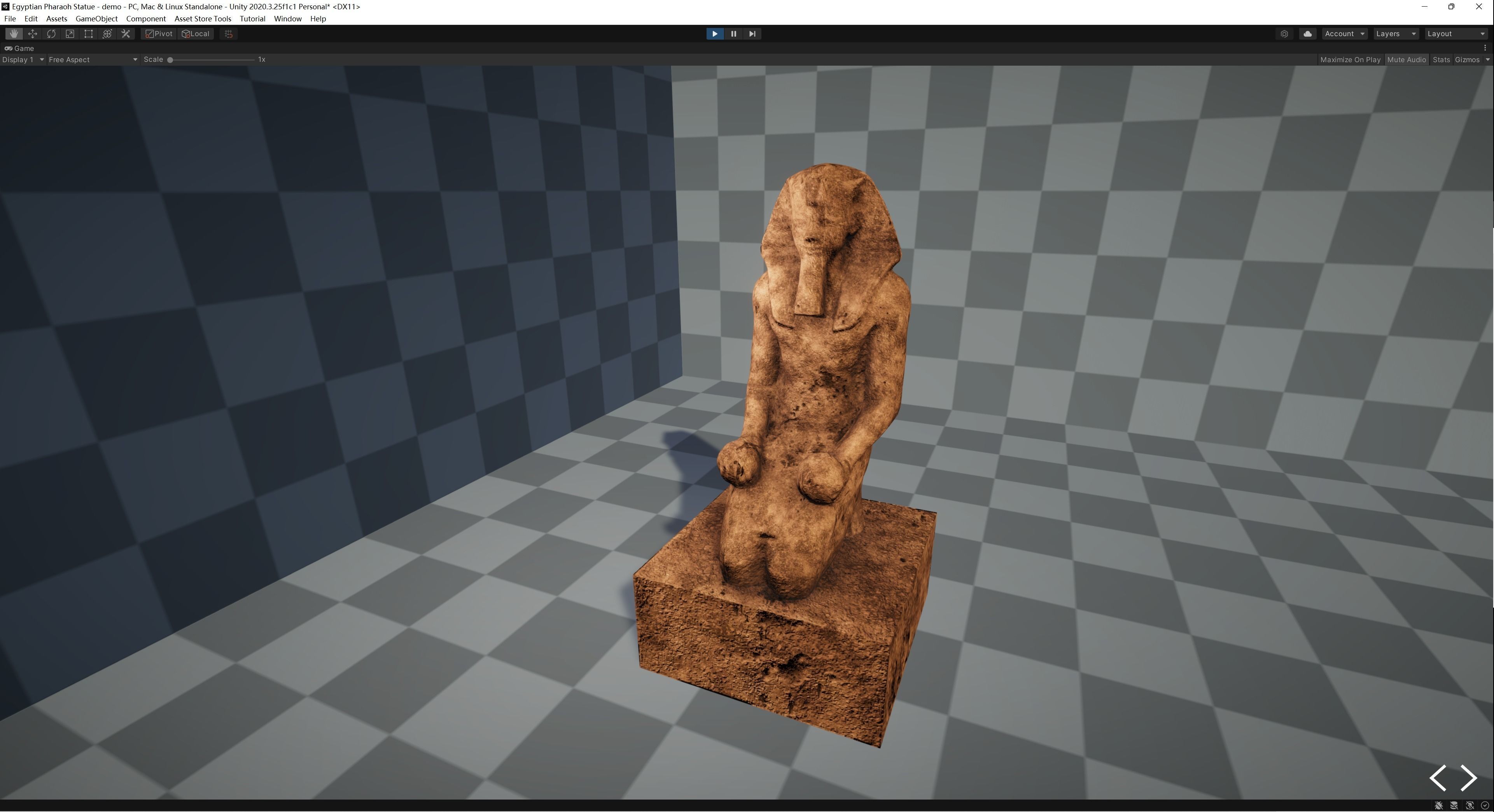 Large Kneeling Statue of Hatshepsut Low-poly 3D model_4
