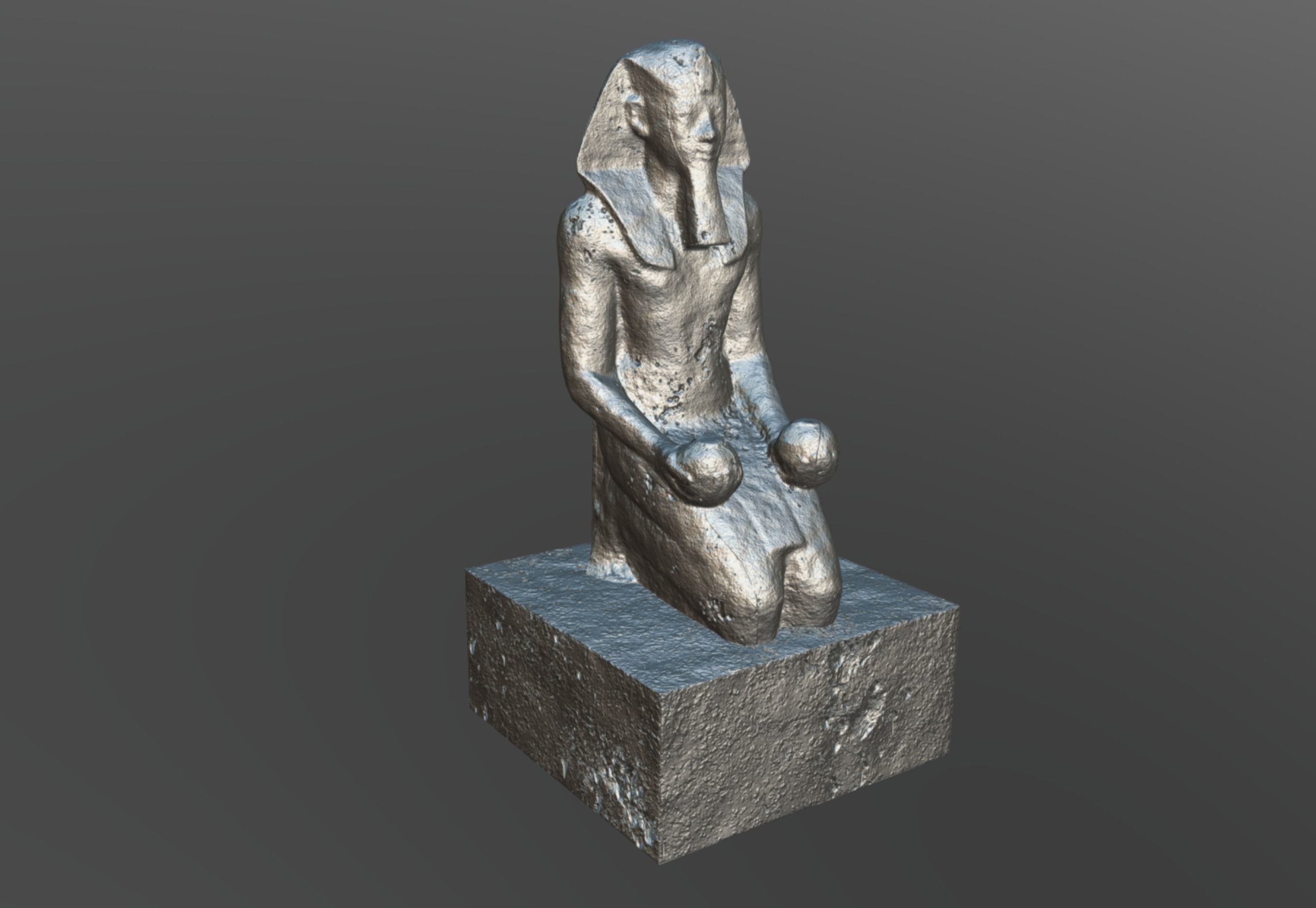 Large Kneeling Statue of Hatshepsut Low-poly 3D model_5
