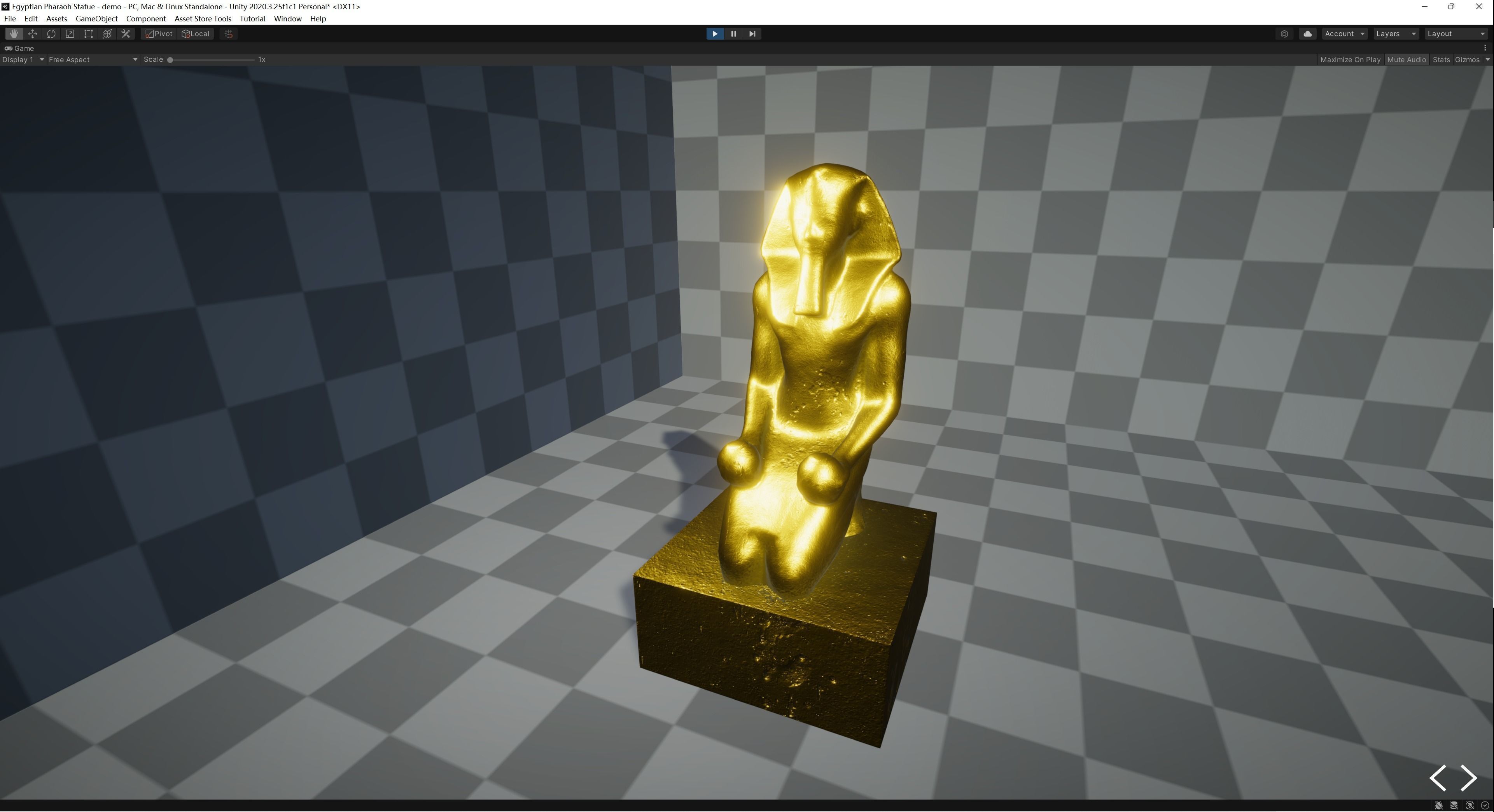 Large Kneeling Statue of Hatshepsut Low-poly 3D model_2