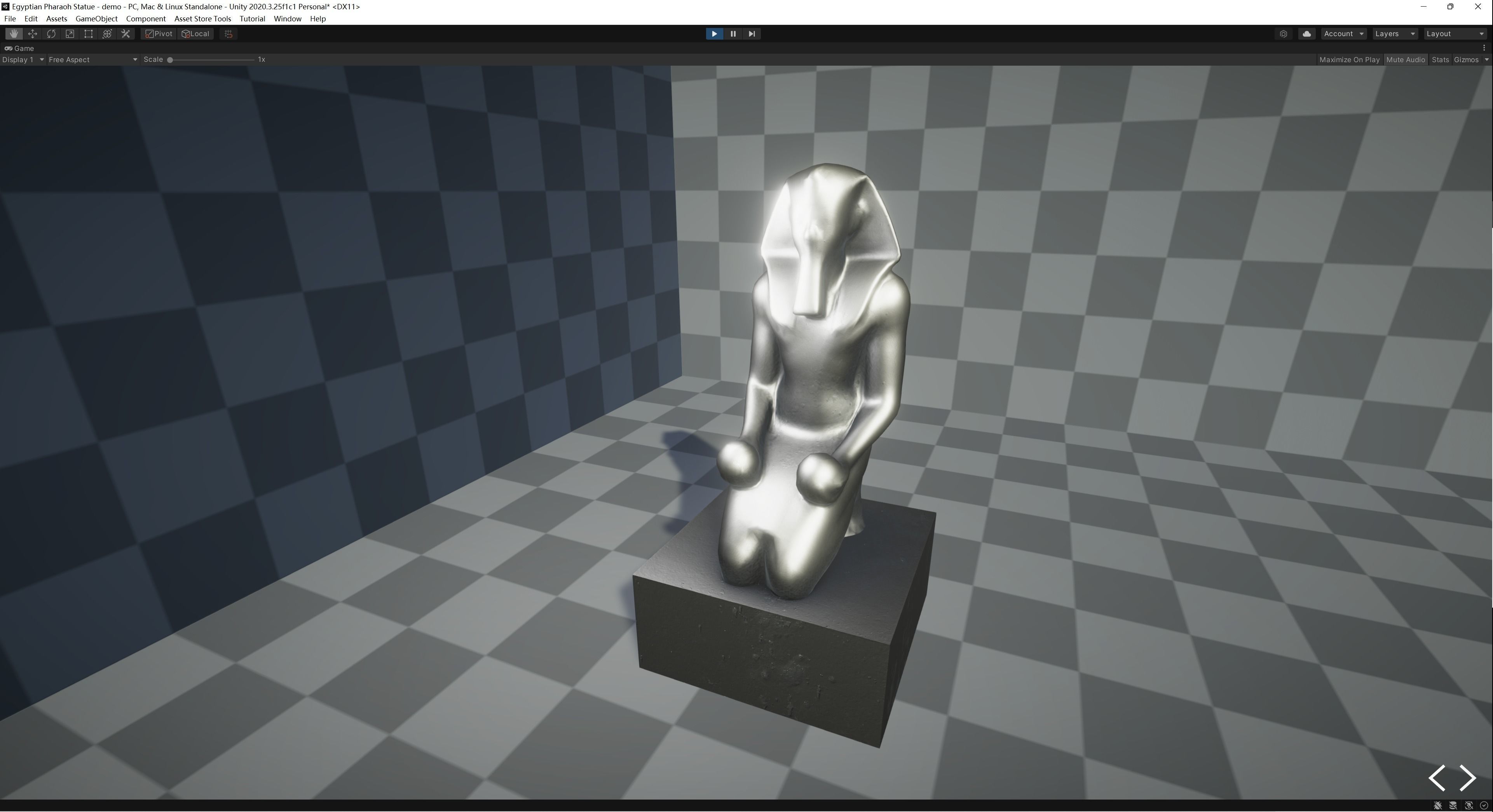 Large Kneeling Statue of Hatshepsut Low-poly 3D model_3