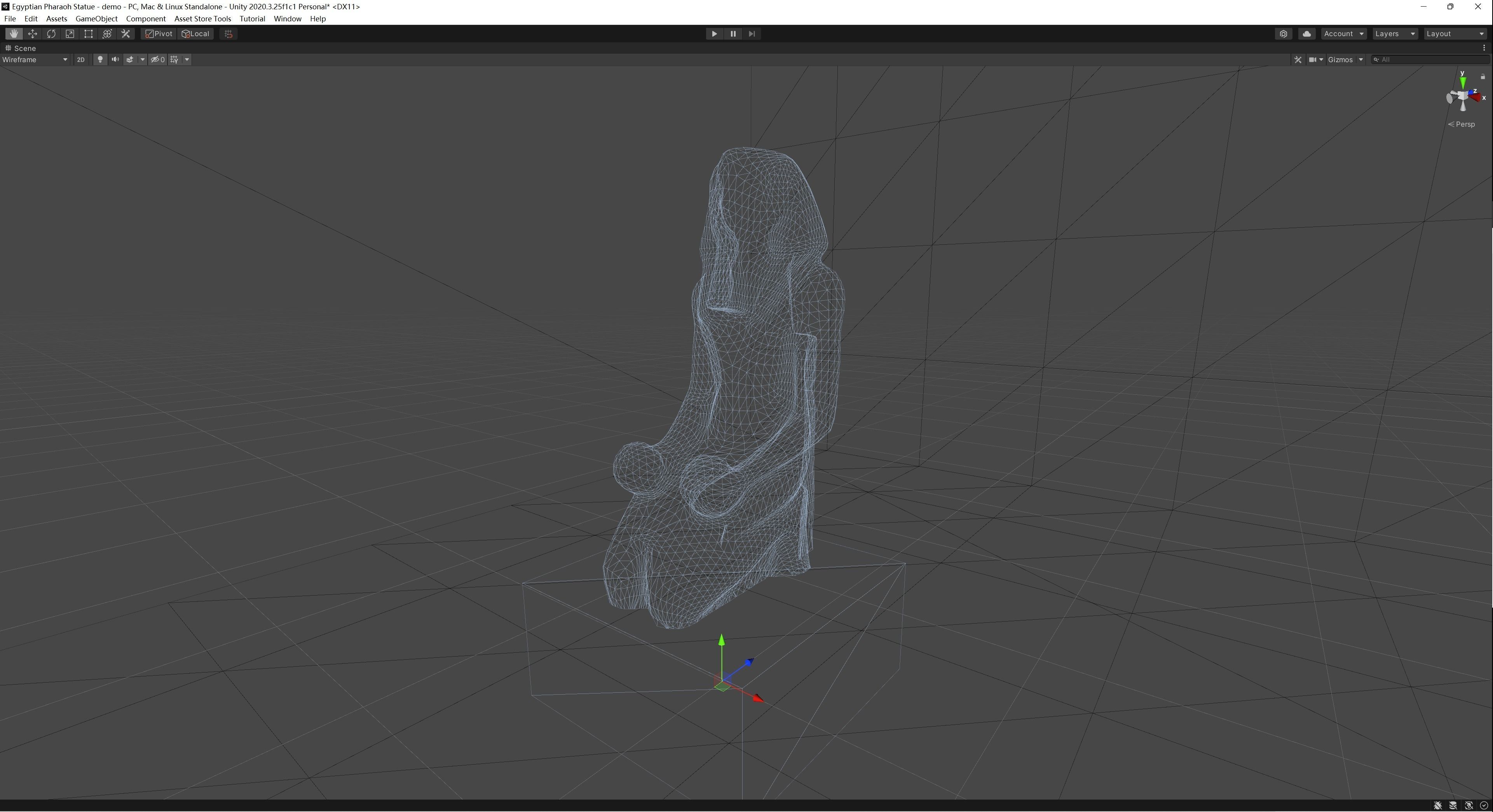 Large Kneeling Statue of Hatshepsut Low-poly 3D model_9