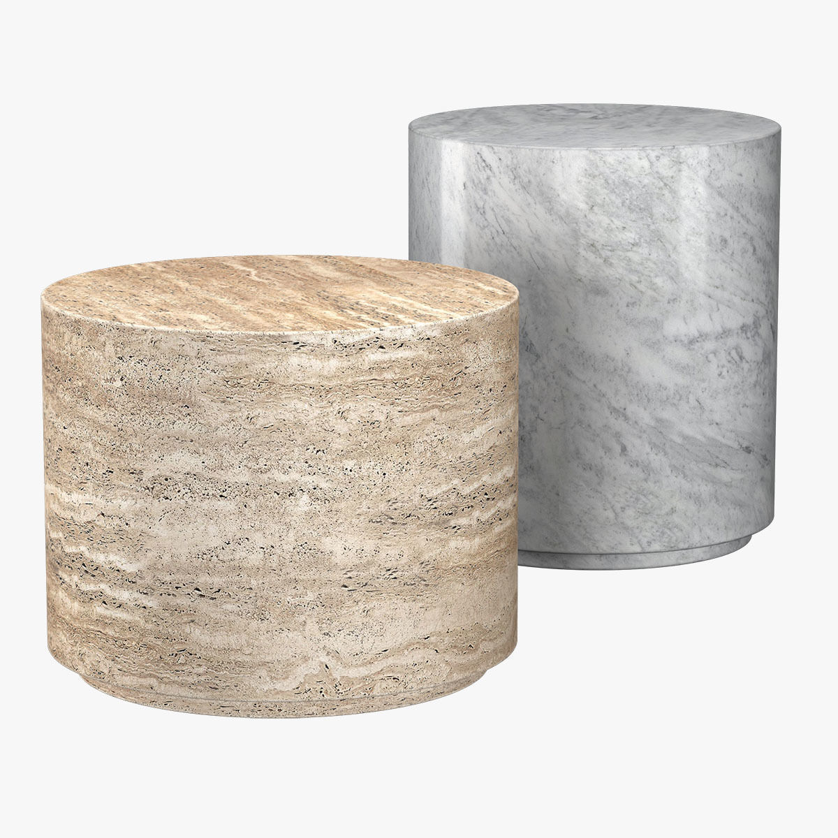 ITALIAN TRAVERTINE PLINTH ROUND SIDE TABLE 3D model_6