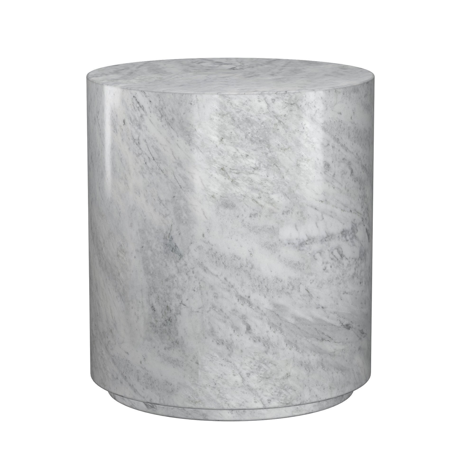 ITALIAN TRAVERTINE PLINTH ROUND SIDE TABLE 3D model_2