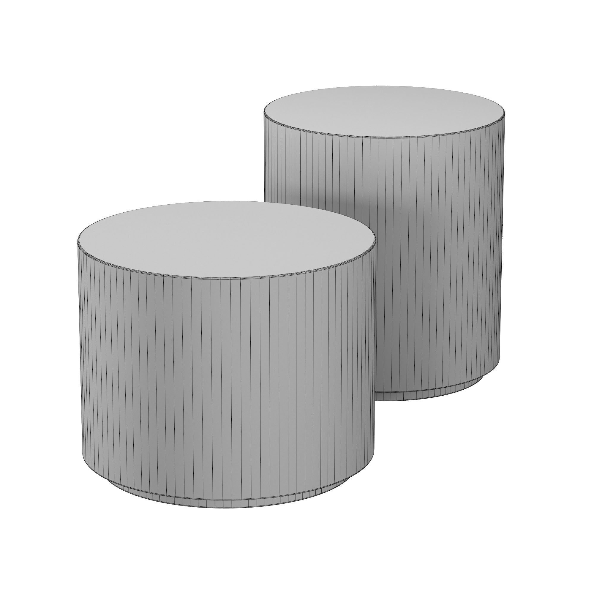 ITALIAN TRAVERTINE PLINTH ROUND SIDE TABLE 3D model_5