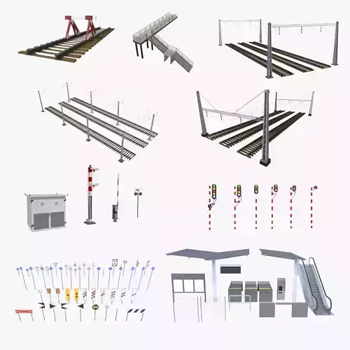 Railway Elements Pack 3D model