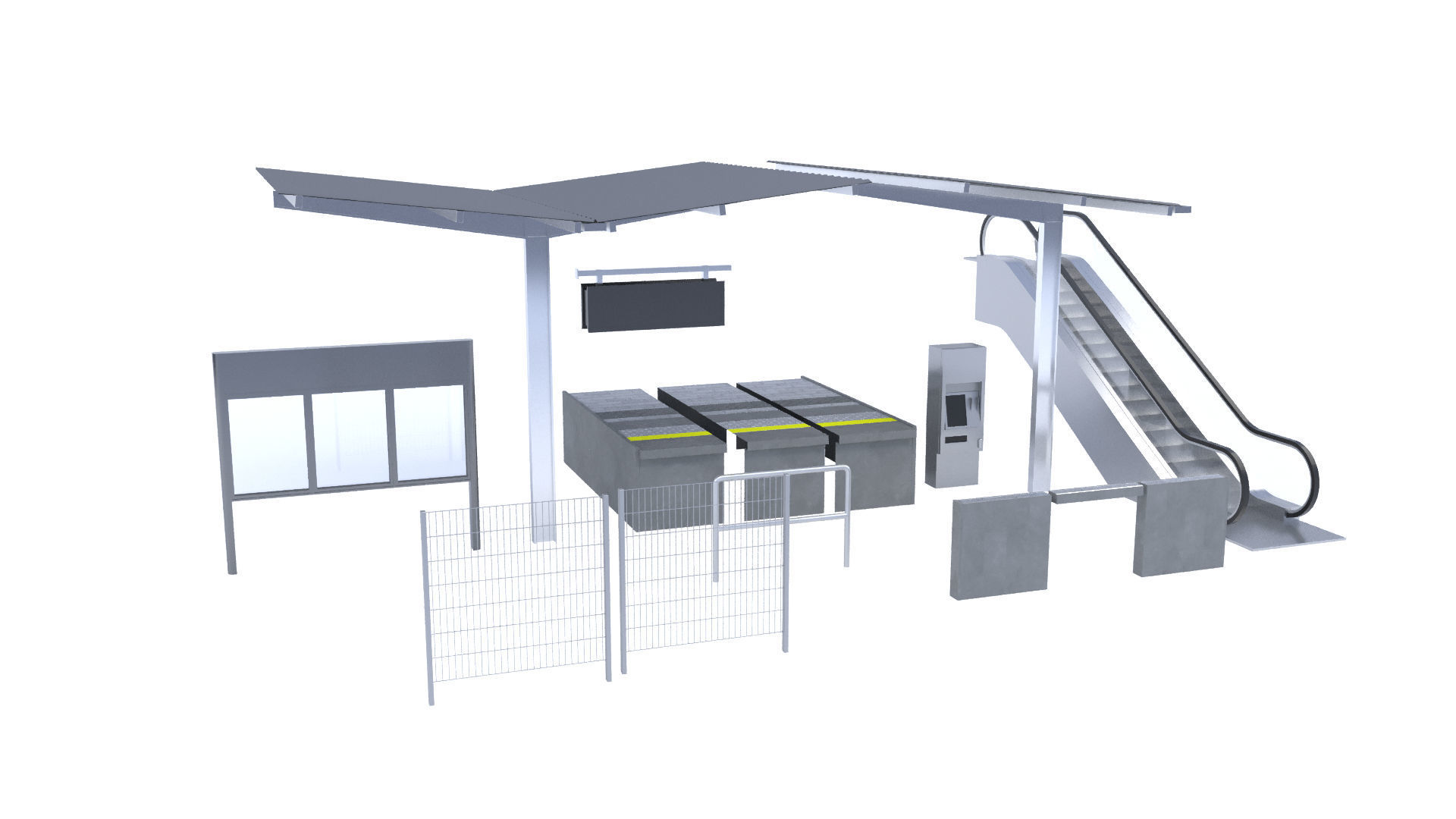 Railway Elements Pack 3D model_24