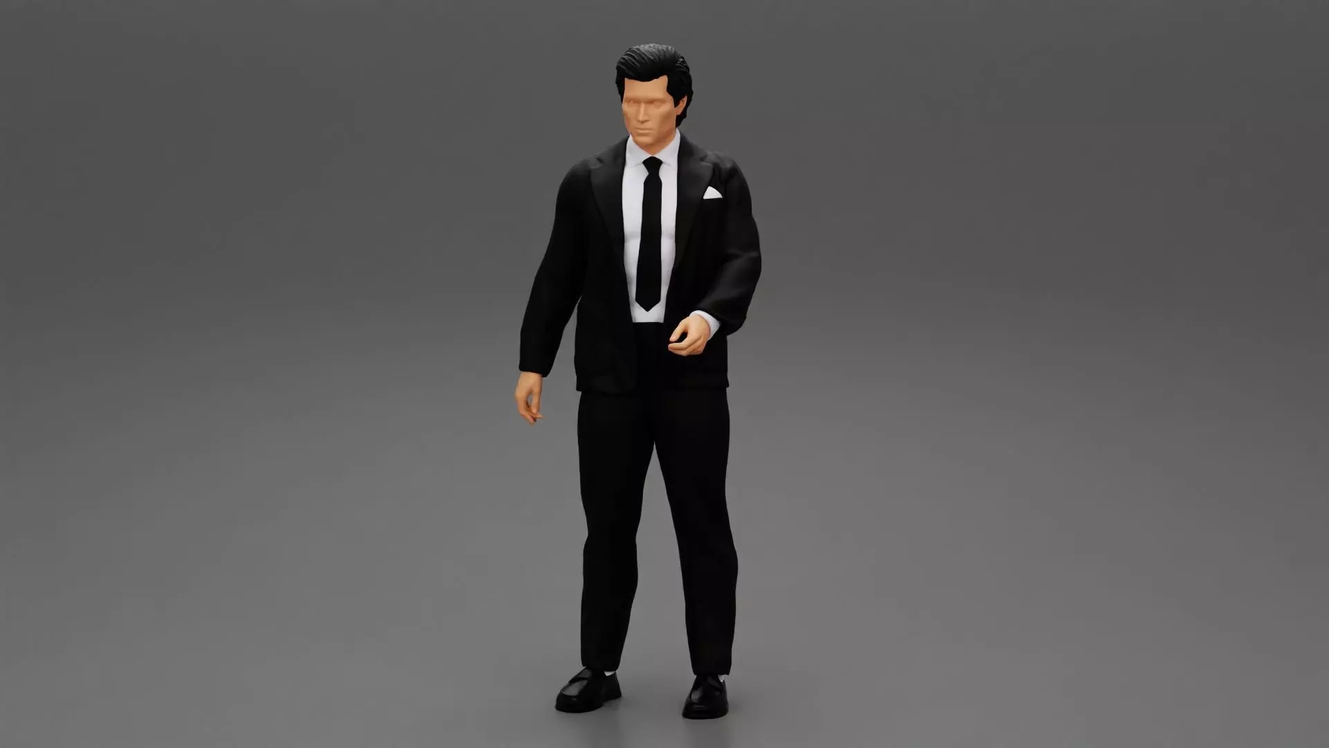 Portrait of Confident Young Businessman Wearing Suit 3D print model_0