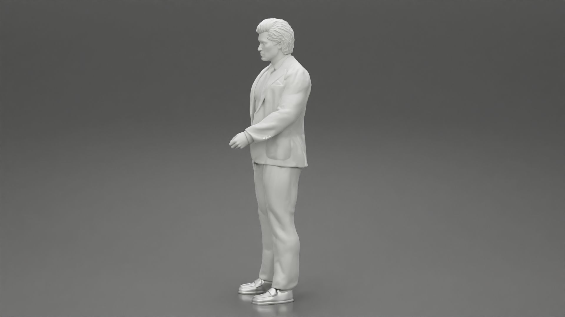 Portrait of Confident Young Businessman Wearing Suit 3D print model_11