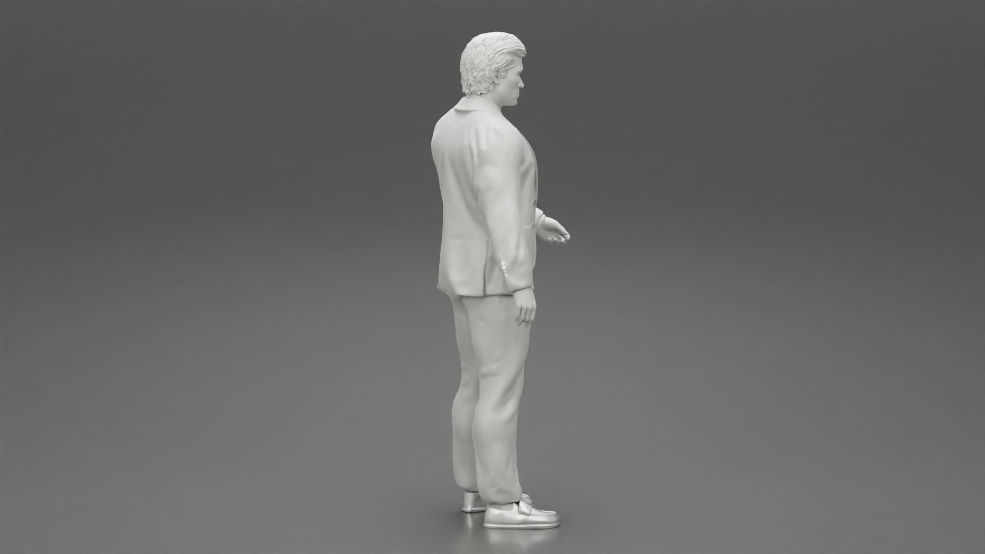 Portrait of Confident Young Businessman Wearing Suit 3D print model_8