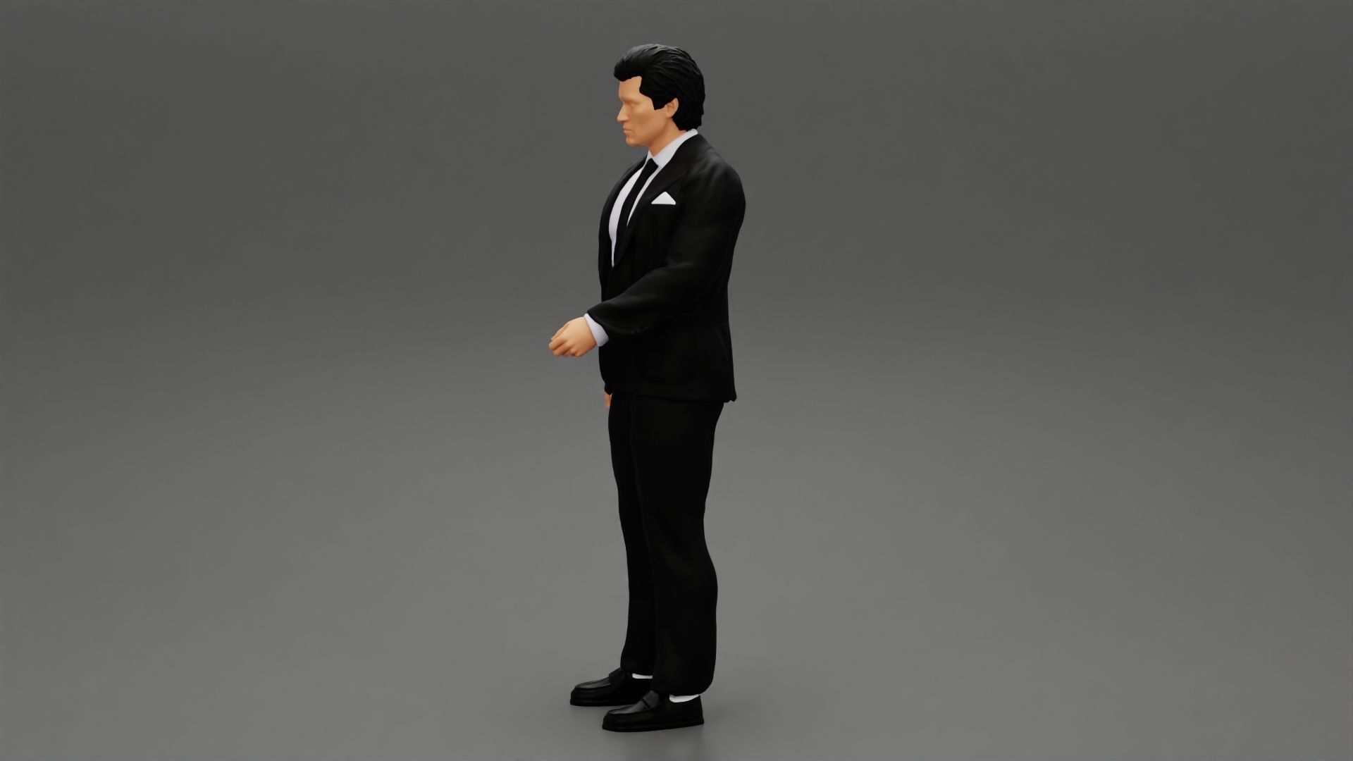 Portrait of Confident Young Businessman Wearing Suit 3D print model_5