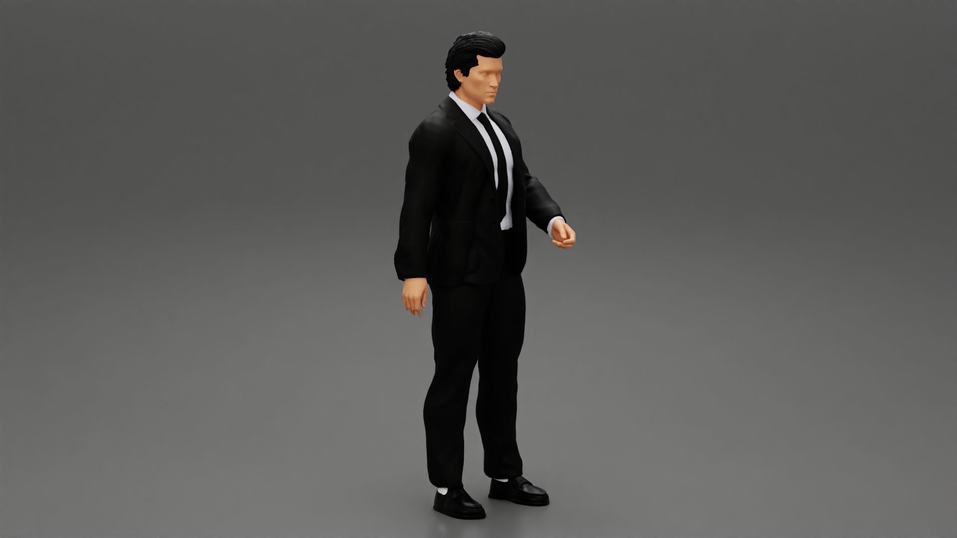Portrait of Confident Young Businessman Wearing Suit 3D print model_1