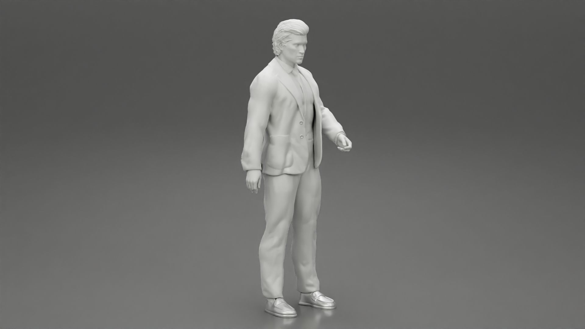 Portrait of Confident Young Businessman Wearing Suit 3D print model_7