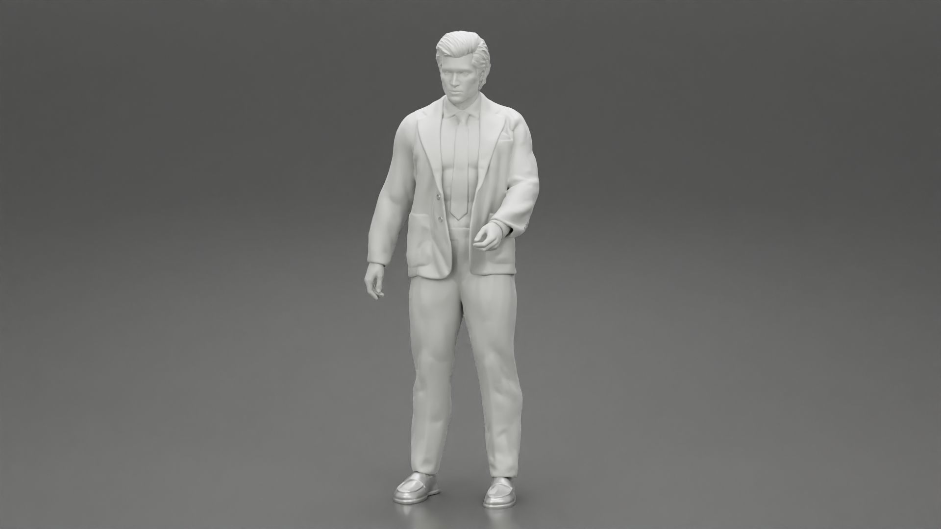 Portrait of Confident Young Businessman Wearing Suit 3D print model_6