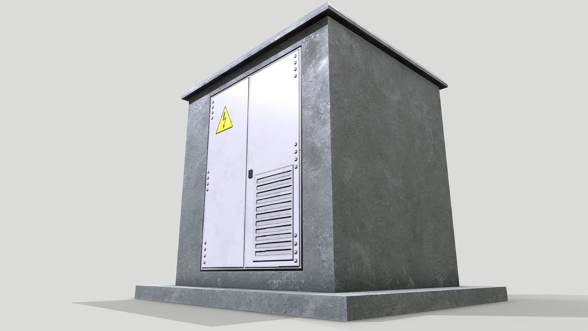 Electrical Box Transformer Low-poly 3D model_3