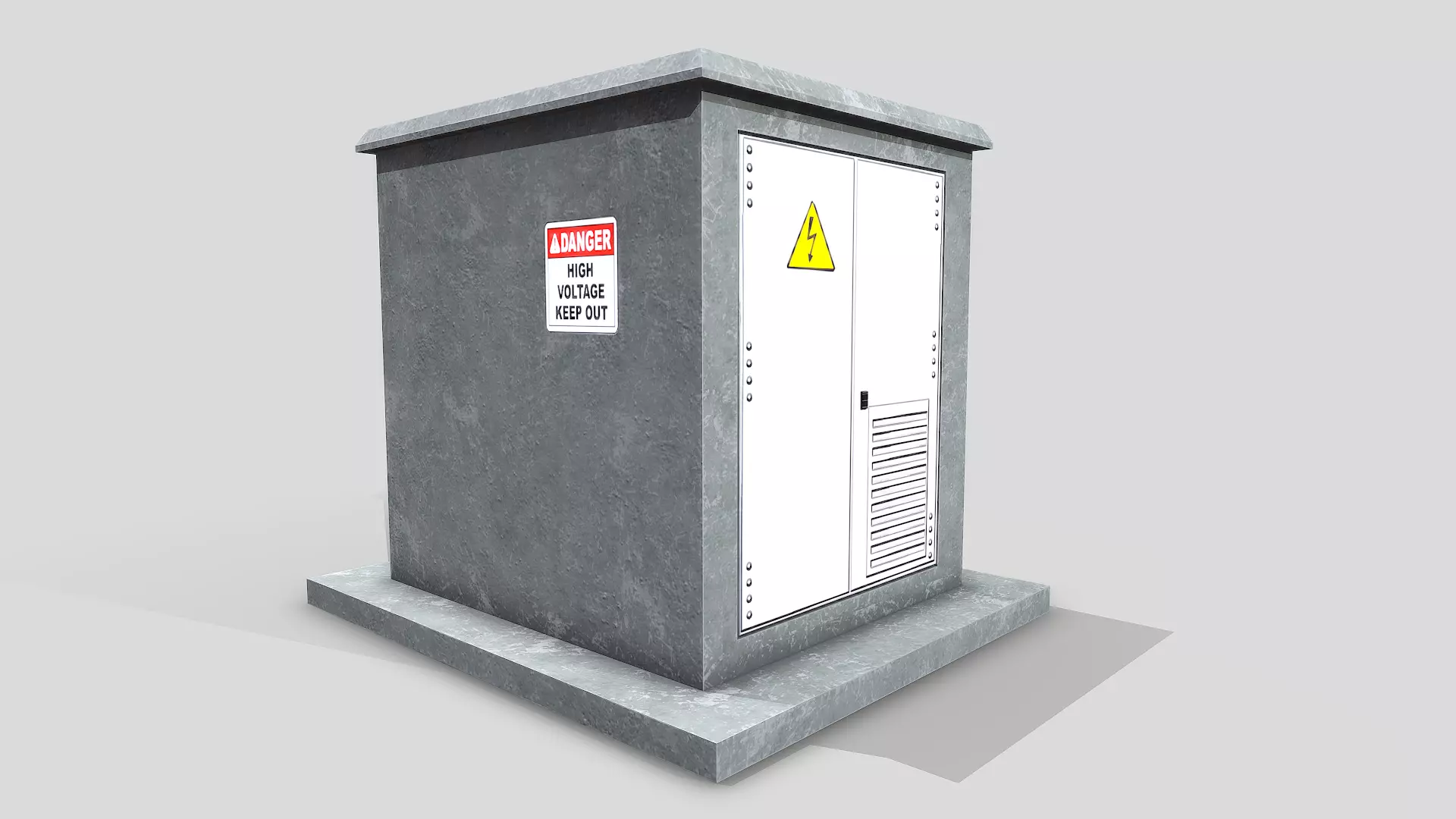 Electrical Box Transformer Low-poly 3D model_0