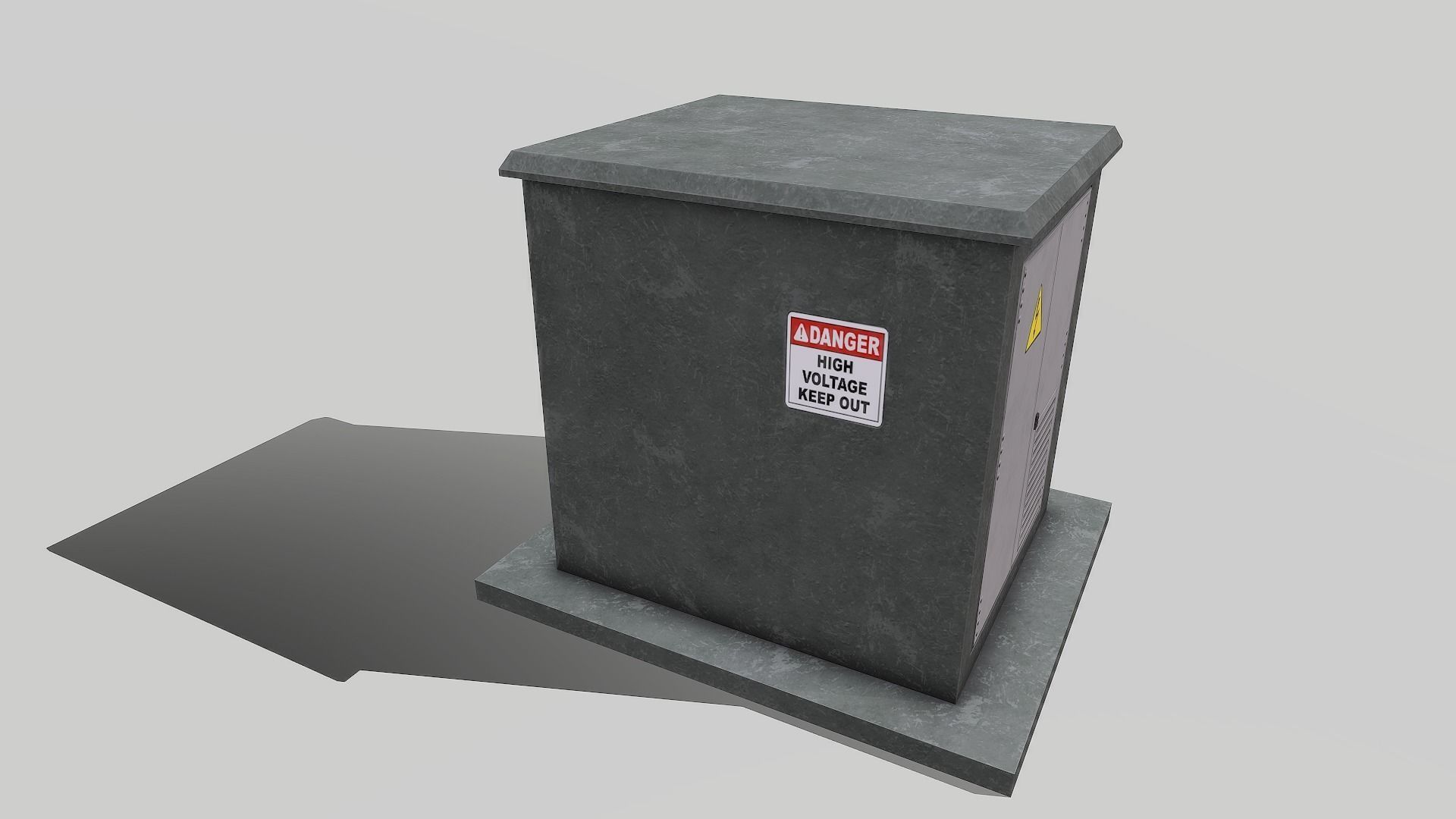 Electrical Box Transformer Low-poly 3D model_4