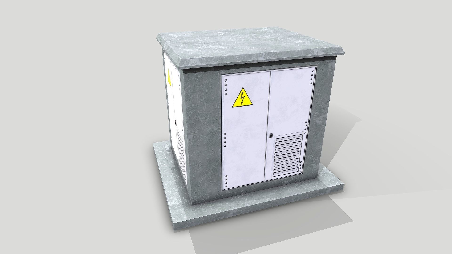 Electrical Box Transformer Low-poly 3D model_5