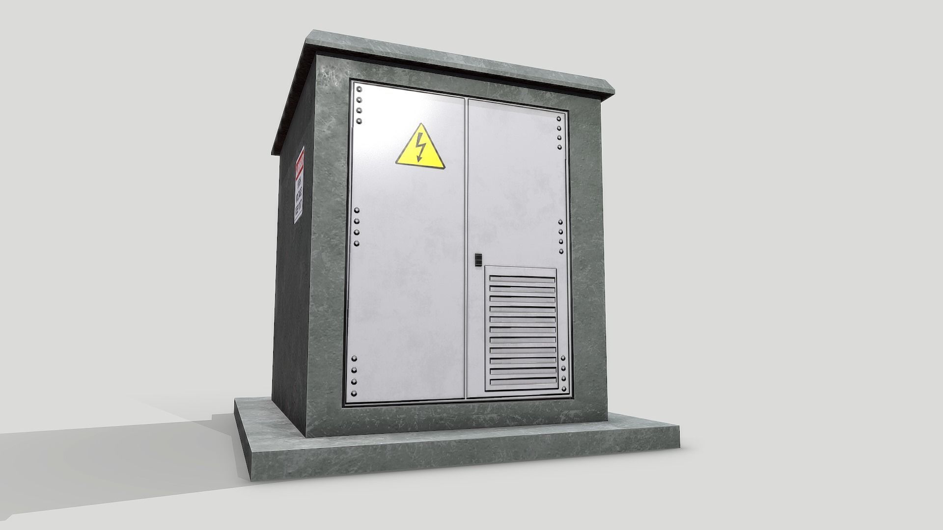 Electrical Box Transformer Low-poly 3D model_2