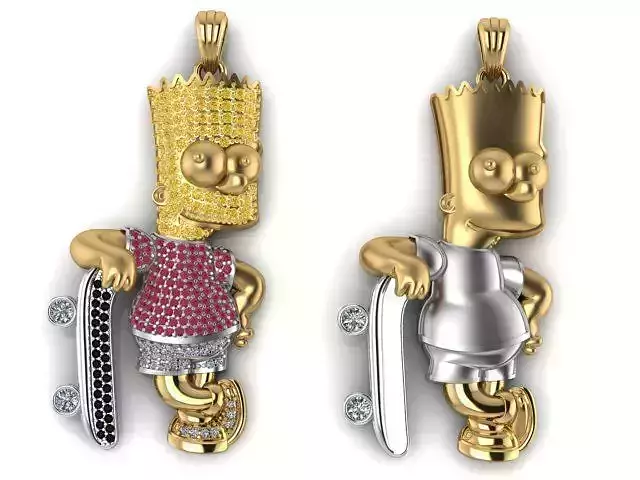 Simpsons Barts pendant 3D print model