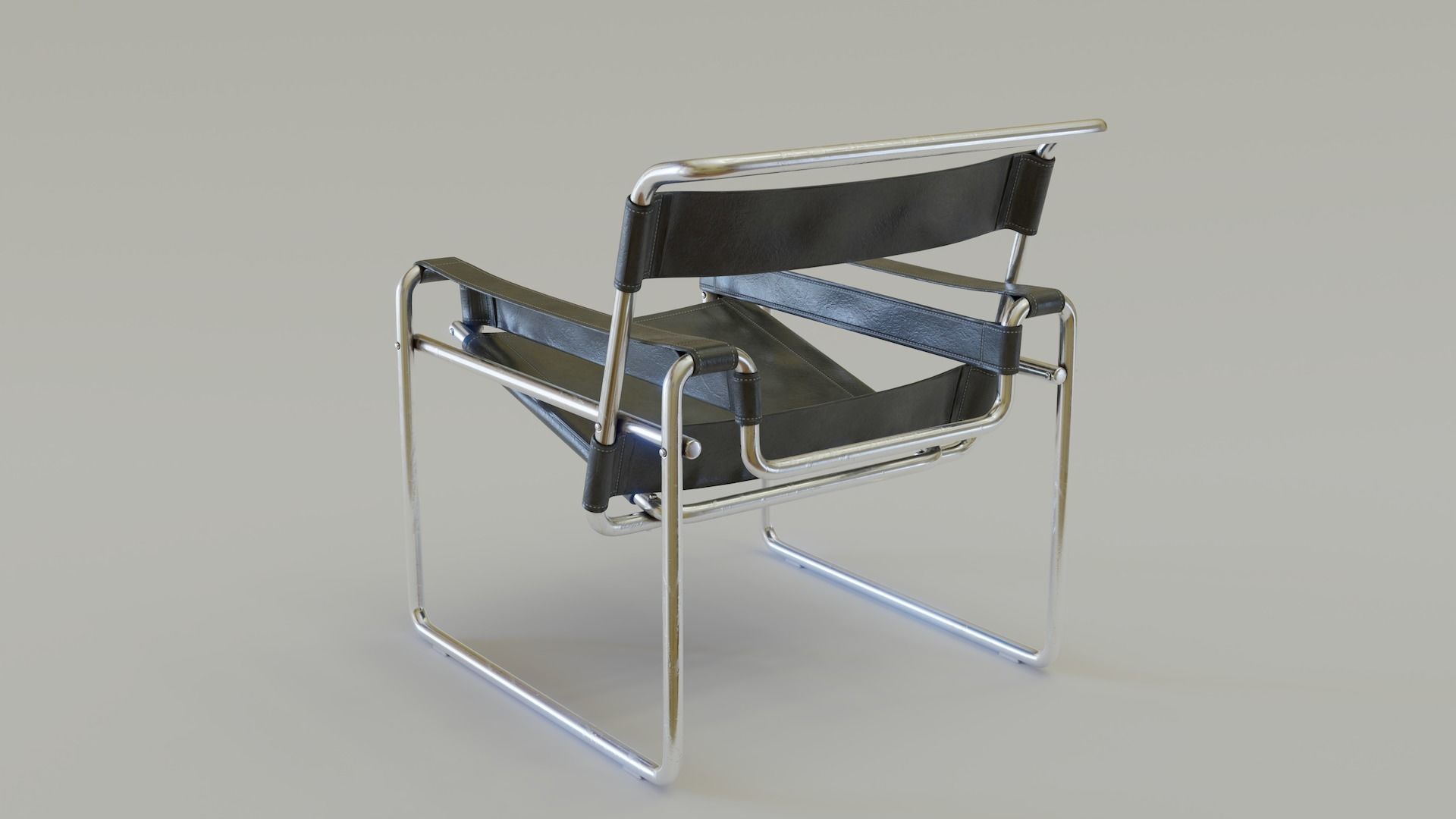Wassily Chair Low-poly 3D model_2