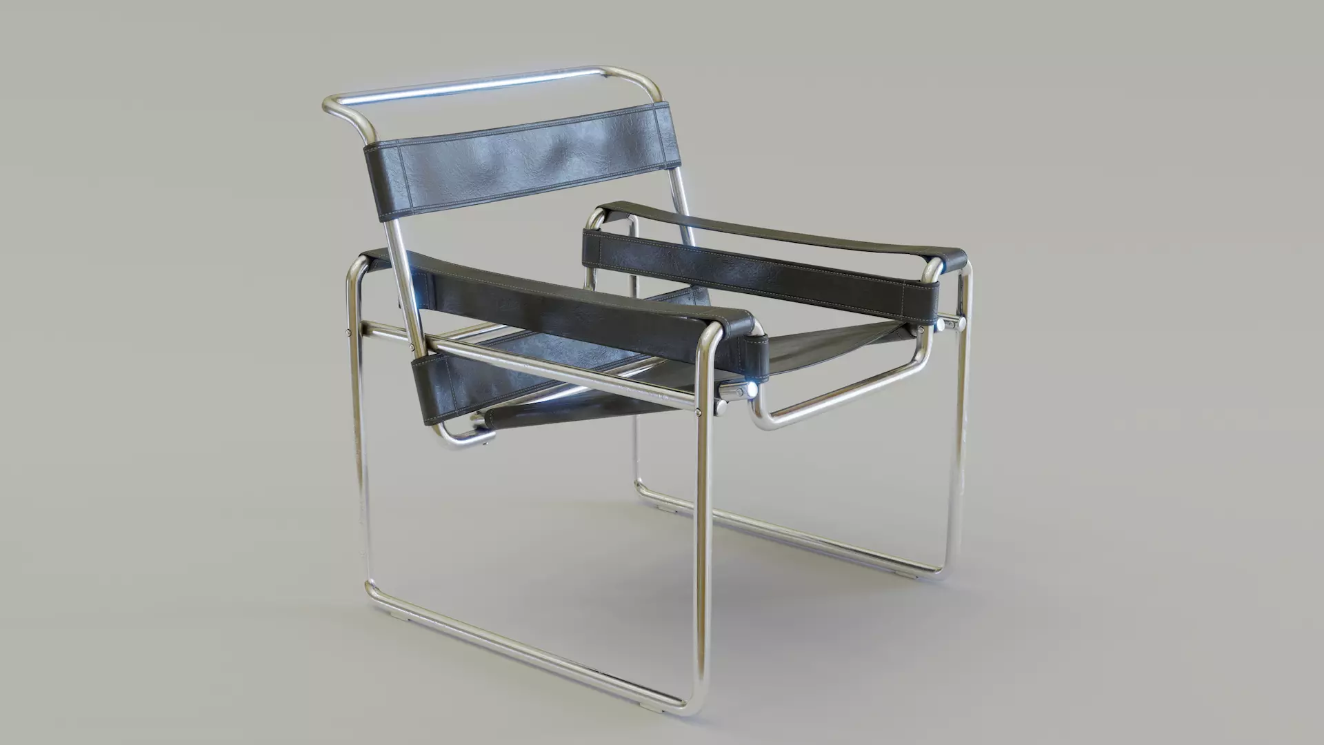 Wassily Chair Low-poly 3D model_0