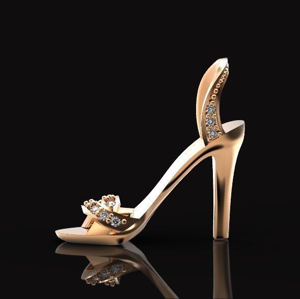 stylish pendant women sandals with diamonds 439  3D print model_4