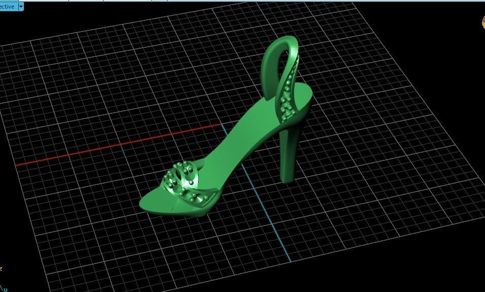 stylish pendant women sandals with diamonds 439  3D print model_35