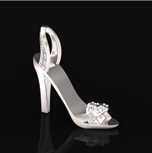stylish pendant women sandals with diamonds 439  3D print model_16