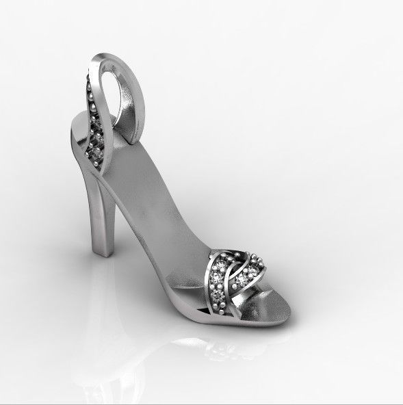 stylish pendant women sandals with diamonds 439  3D print model_23