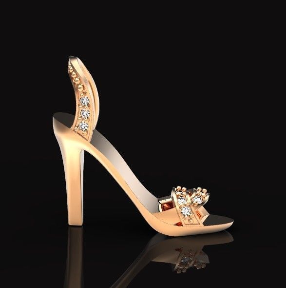 stylish pendant women sandals with diamonds 439  3D print model_14