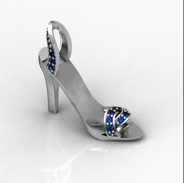 stylish pendant women sandals with diamonds 439  3D print model_25