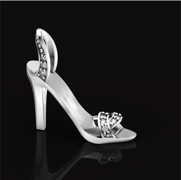 stylish pendant women sandals with diamonds 439  3D print model_1