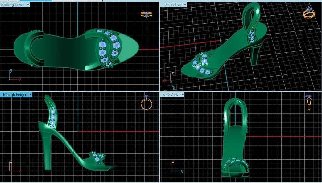 stylish pendant women sandals with diamonds 439  3D print model_5