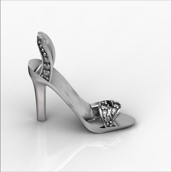 stylish pendant women sandals with diamonds 439  3D print model_24