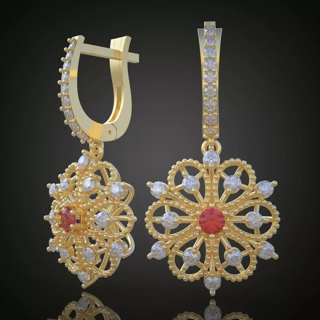 Earring 3D model 3D printable model 0100-12 3D print model