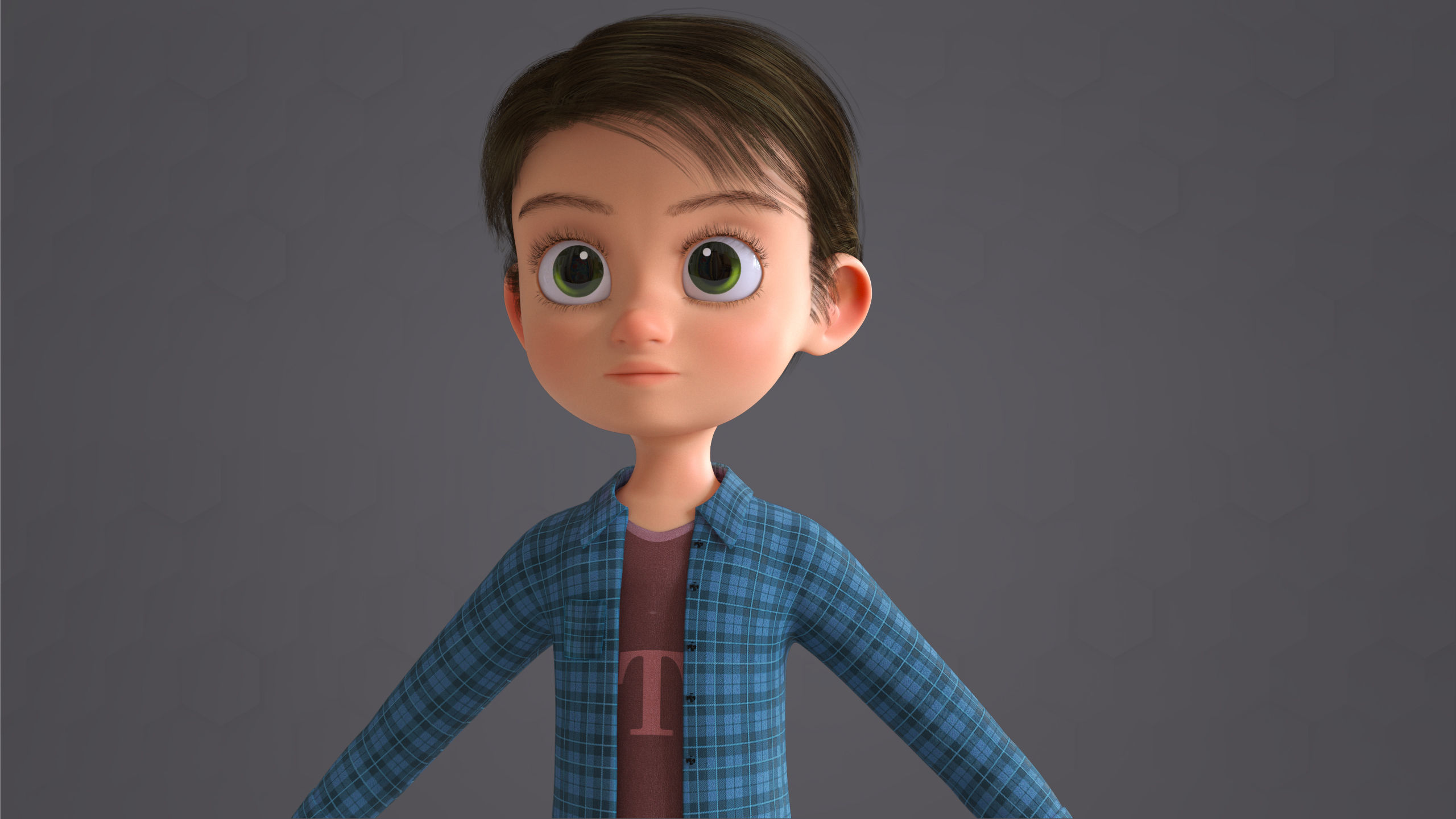 CARTOON CUTE BOY BLENDER VERSION 3D model_4