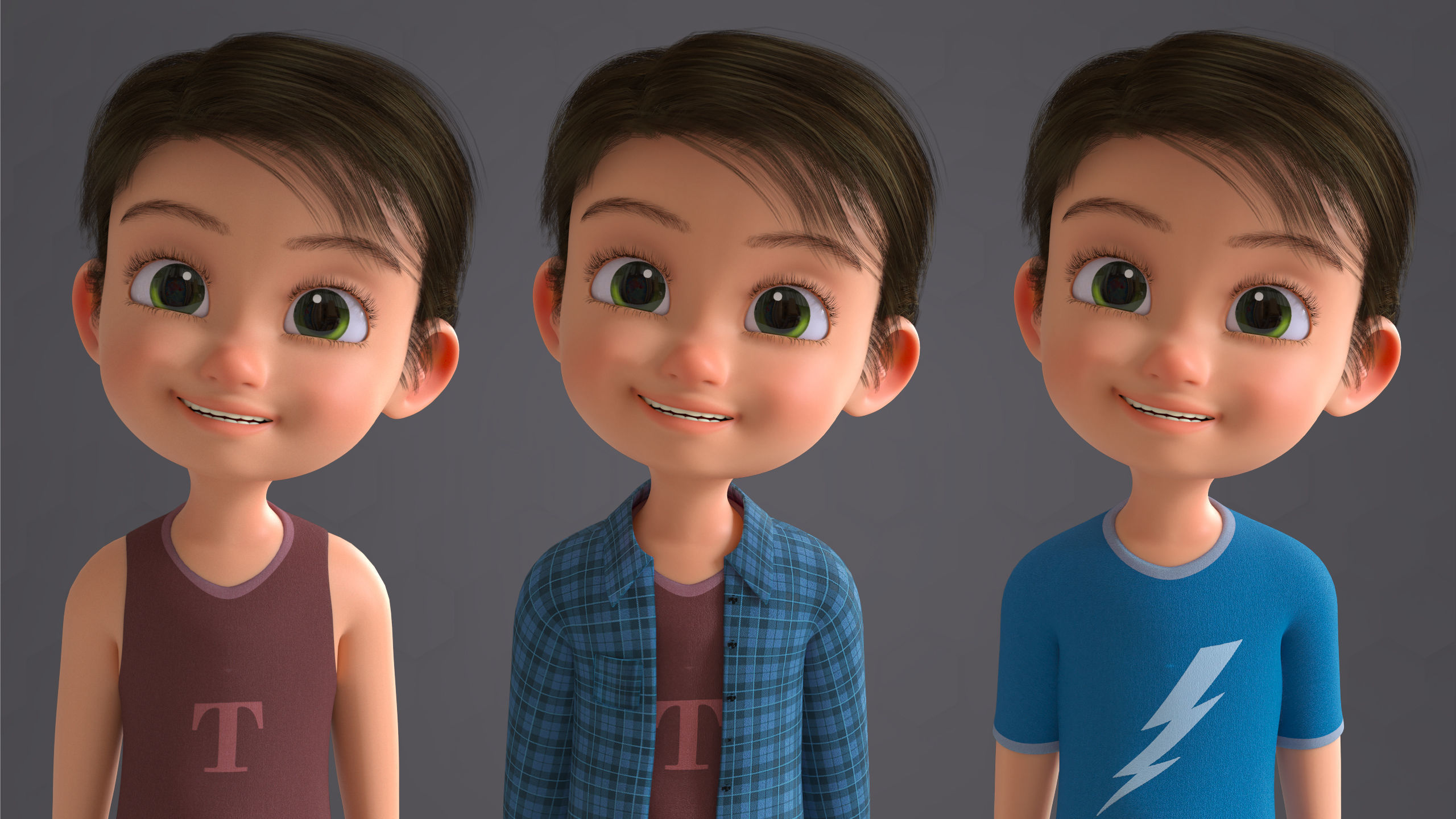 CARTOON CUTE BOY BLENDER VERSION 3D model_10