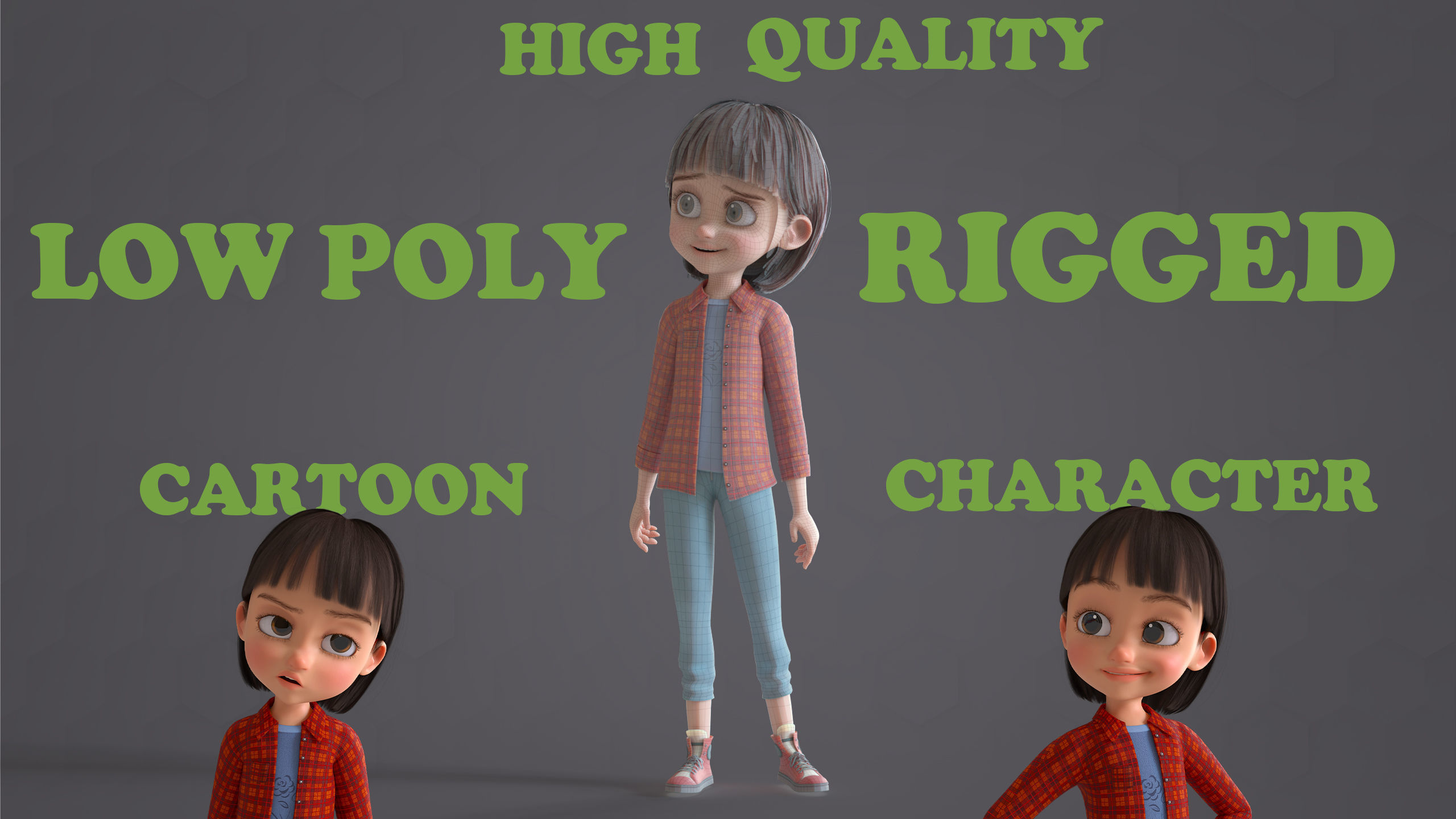 CARTOON cute girl - BLENDER Version 3D model_15