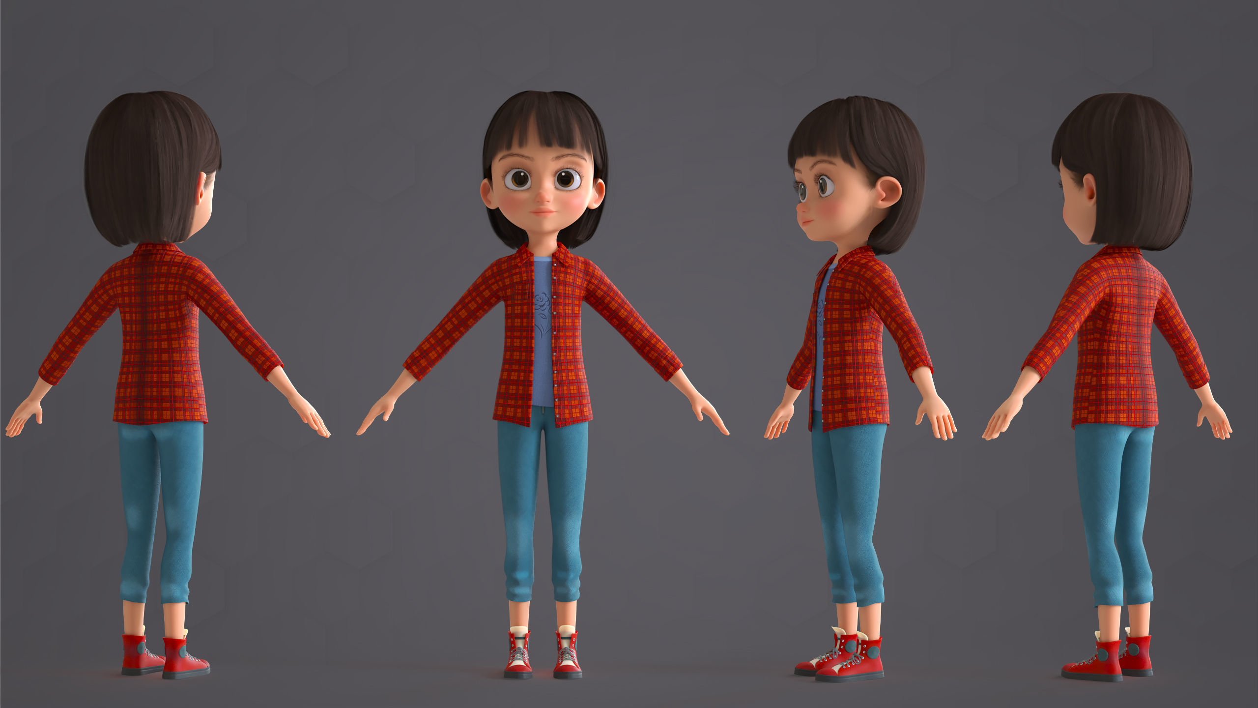 CARTOON cute girl - BLENDER Version 3D model_5