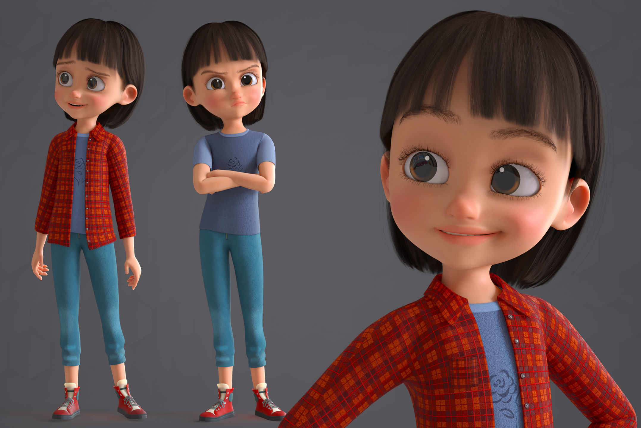 CARTOON cute girl - BLENDER Version 3D model_16
