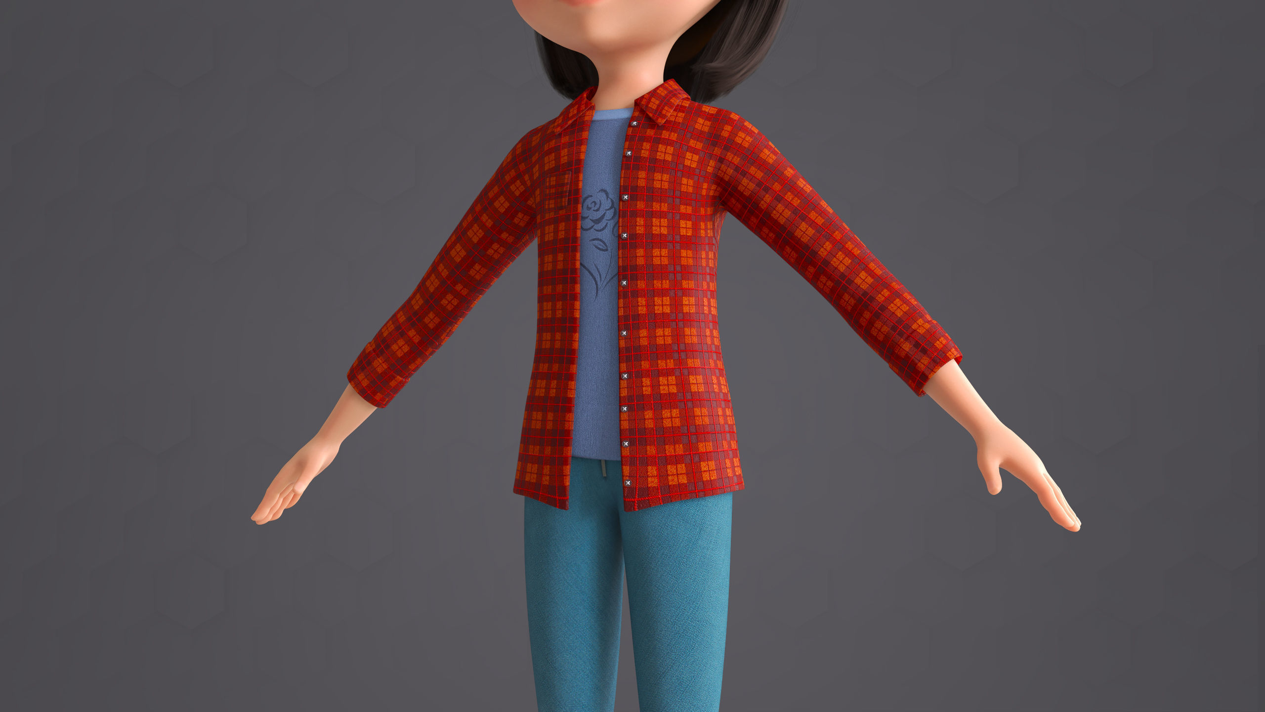 CARTOON cute girl - BLENDER Version 3D model_3