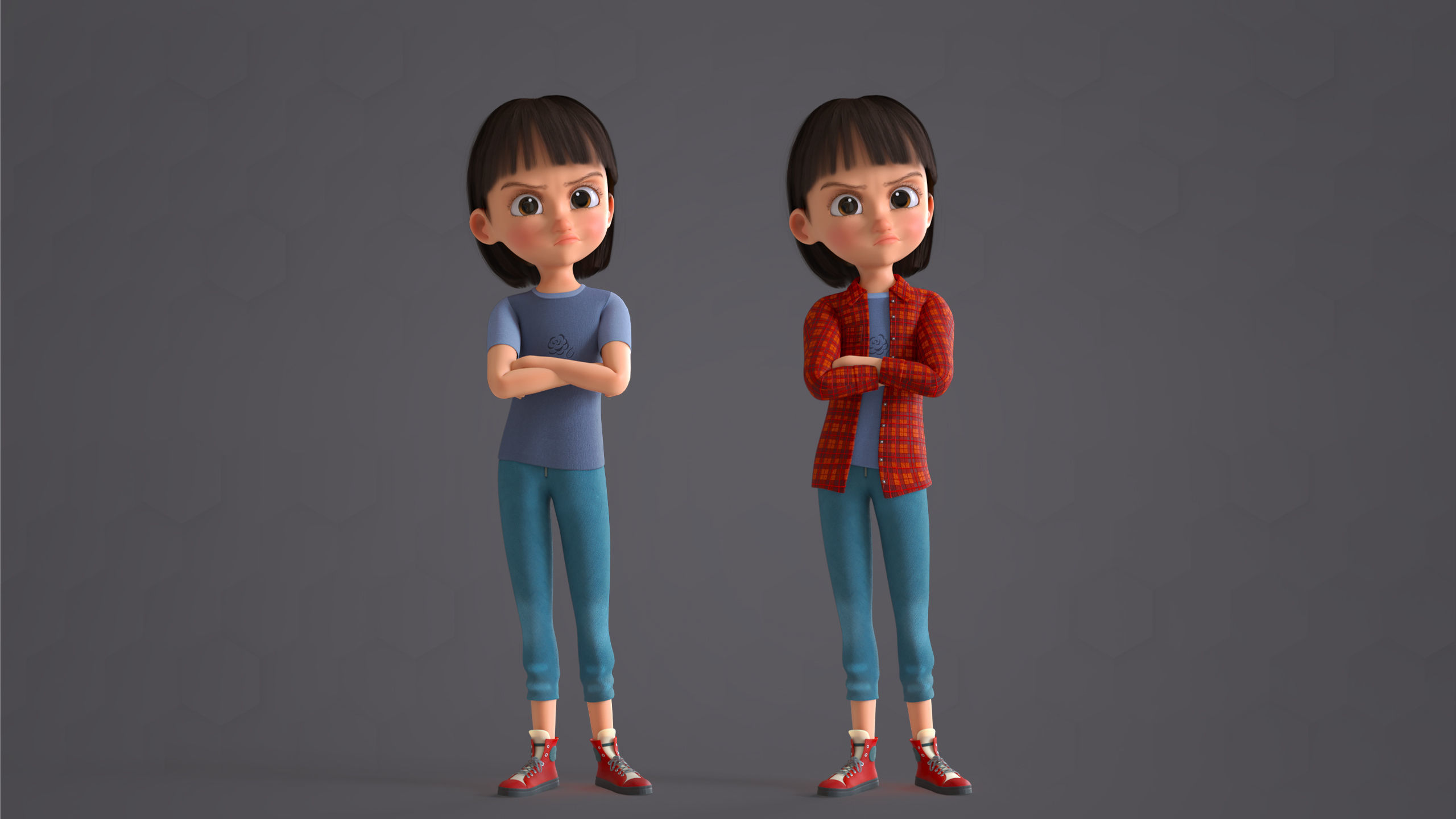 CARTOON cute girl - BLENDER Version 3D model_7