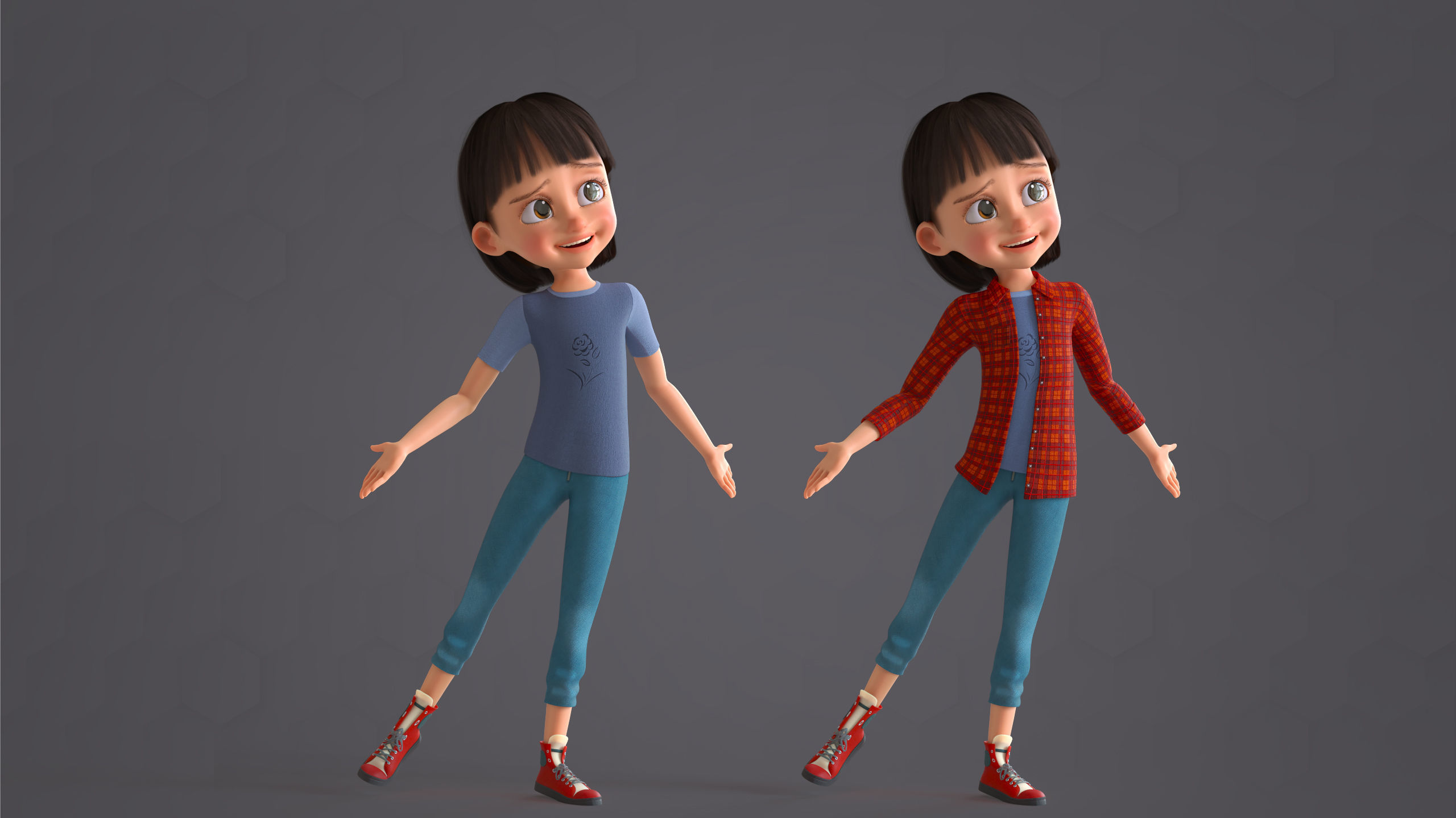 CARTOON cute girl - BLENDER Version 3D model_8