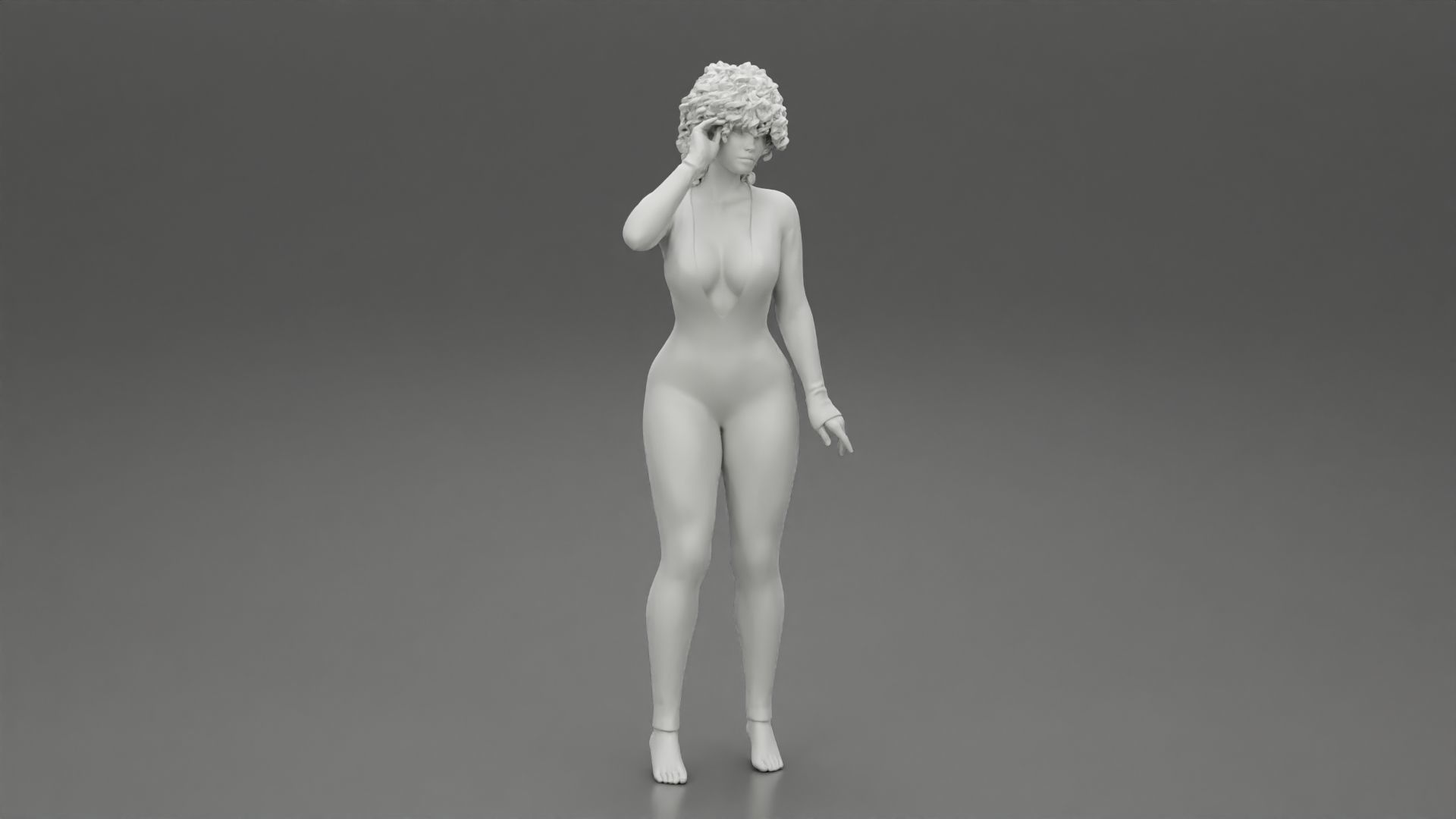 Girl posing in Pajama With Open Butt Flap Sexy Sleep Suit Snowy 3D print model_6