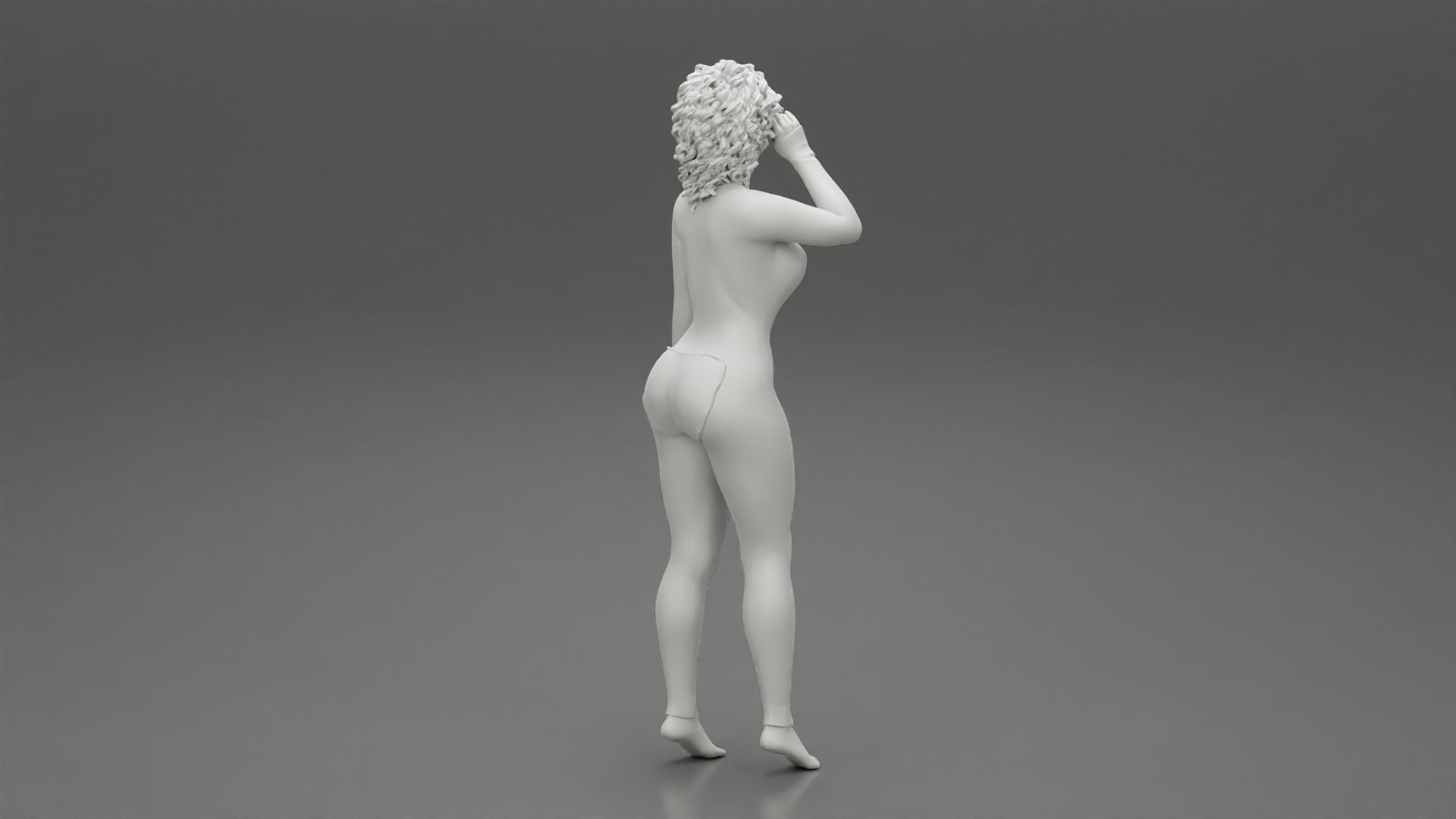 Girl posing in Pajama With Open Butt Flap Sexy Sleep Suit Snowy 3D print model_8