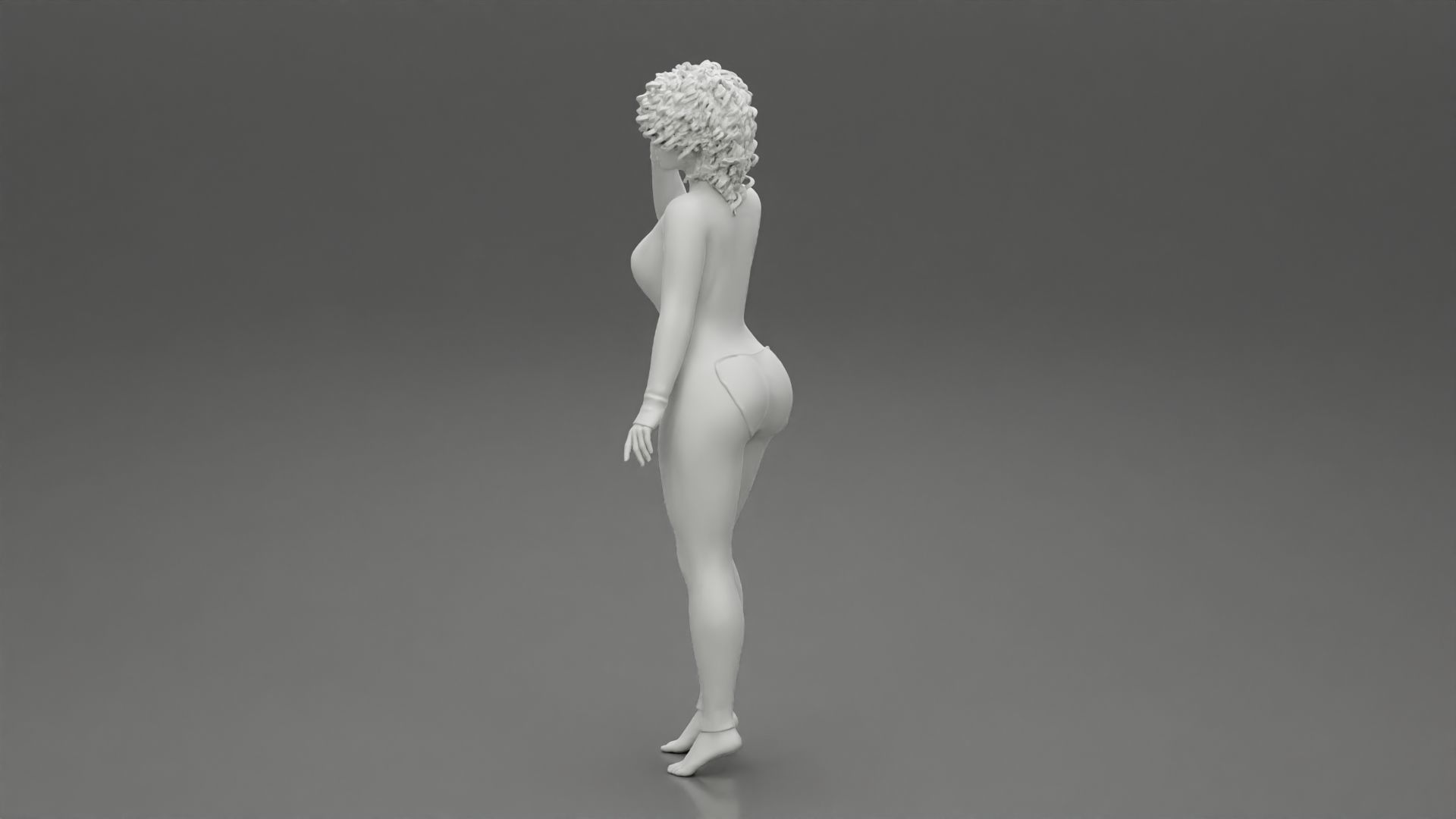 Girl posing in Pajama With Open Butt Flap Sexy Sleep Suit Snowy 3D print model_10